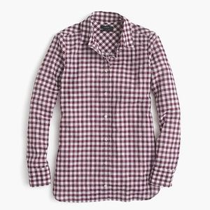 J. Crew Crinkle Gingham Boy Shirt